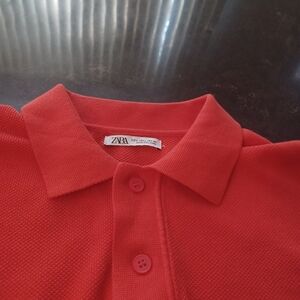 Red textured Zara shirt